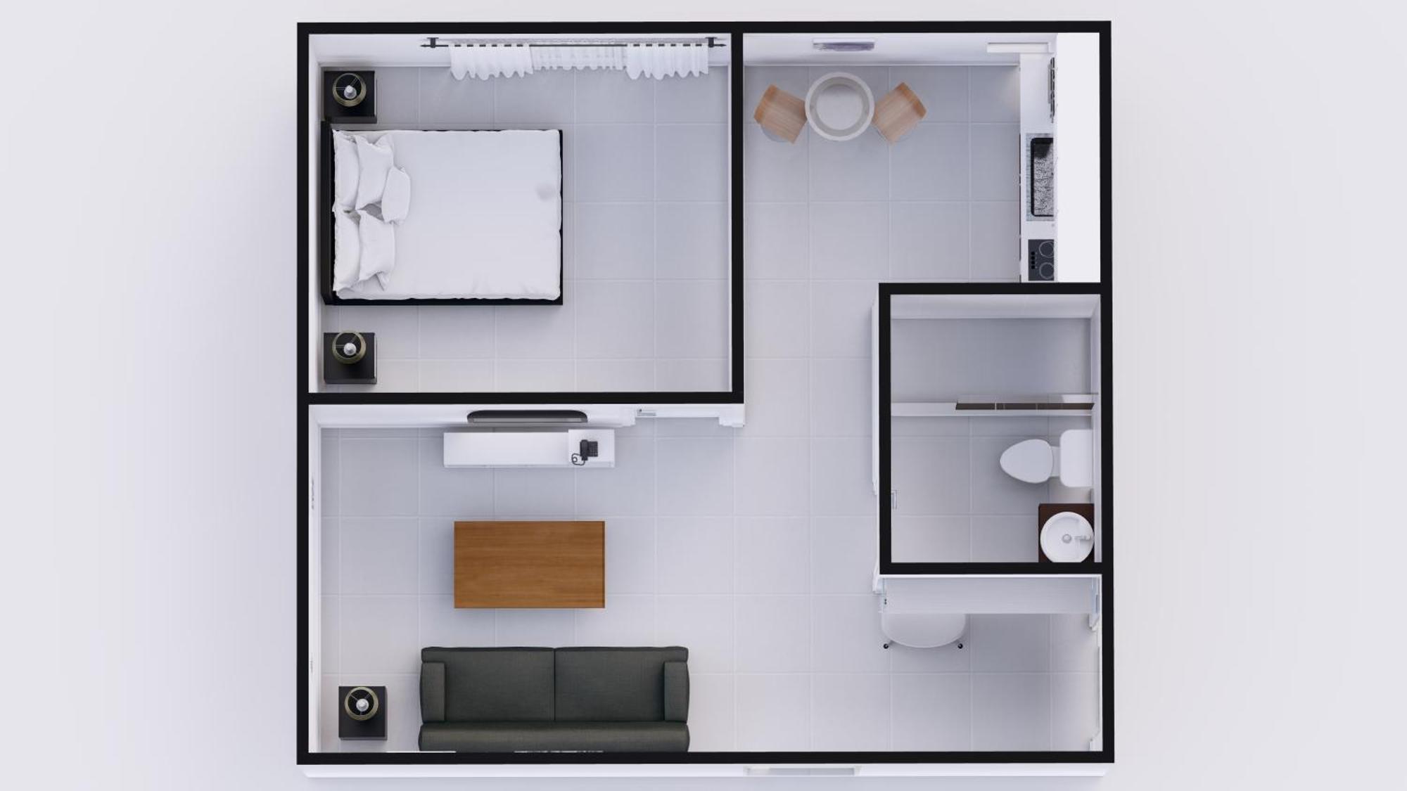 Deluxe One Bedroom Suite Kitchen