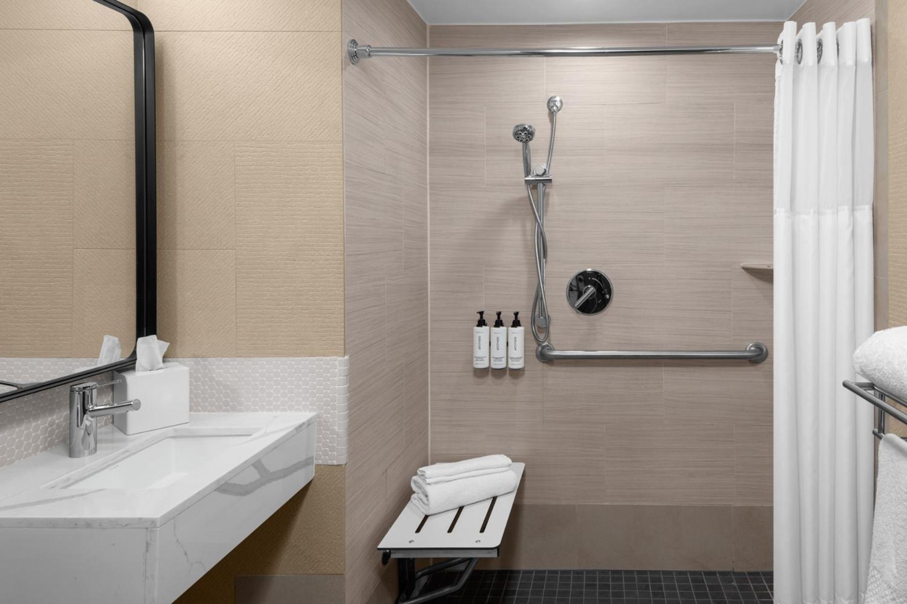 Room Full Bed Roll Shower Mobility or Communications Accessible