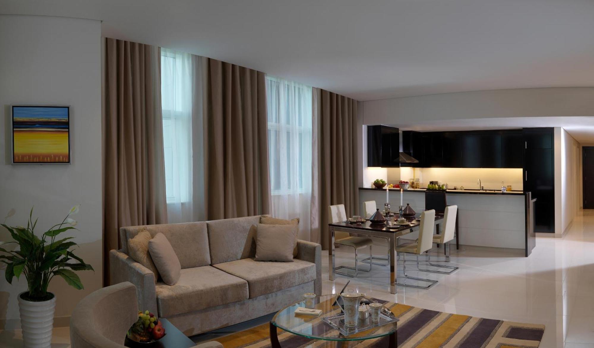 Three Bedroom Suite kitchenette City Skyline View