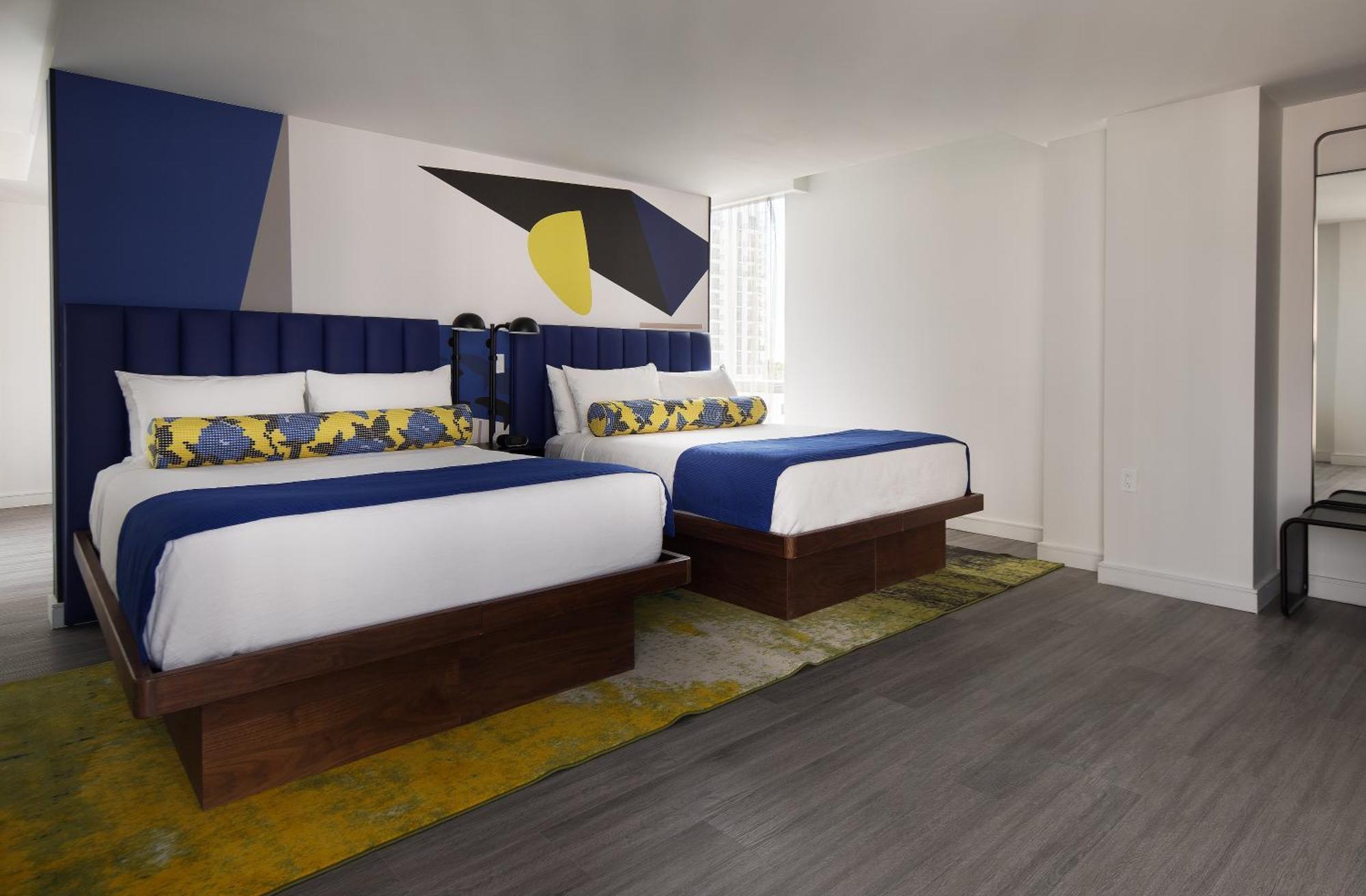 Standard Queen Room Two Queen Beds Mobility Accessible Roll Shower