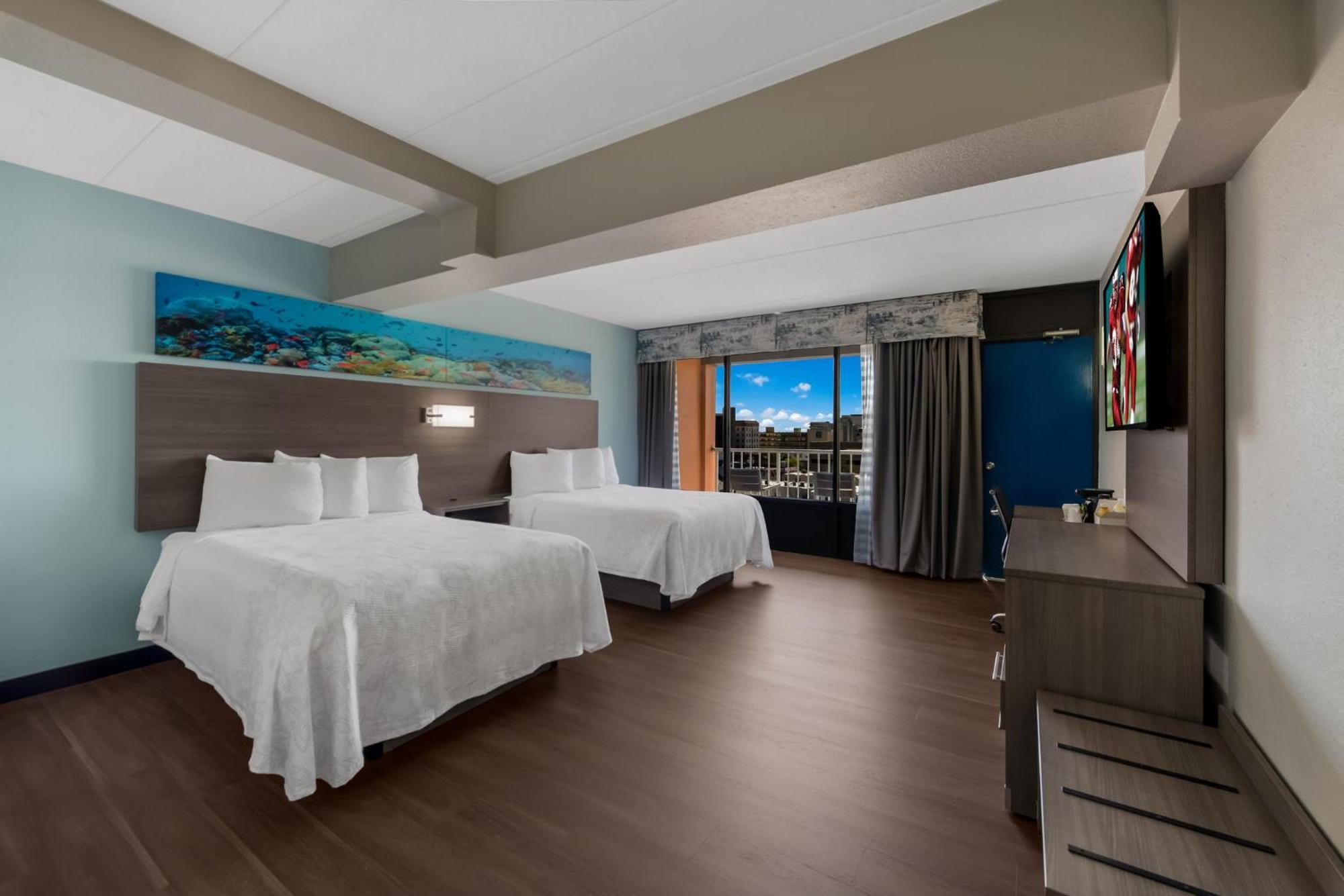 Premium Two Double Beds Partial Ocean View Smoke Upgraded Bedding,1396432781:JPEG