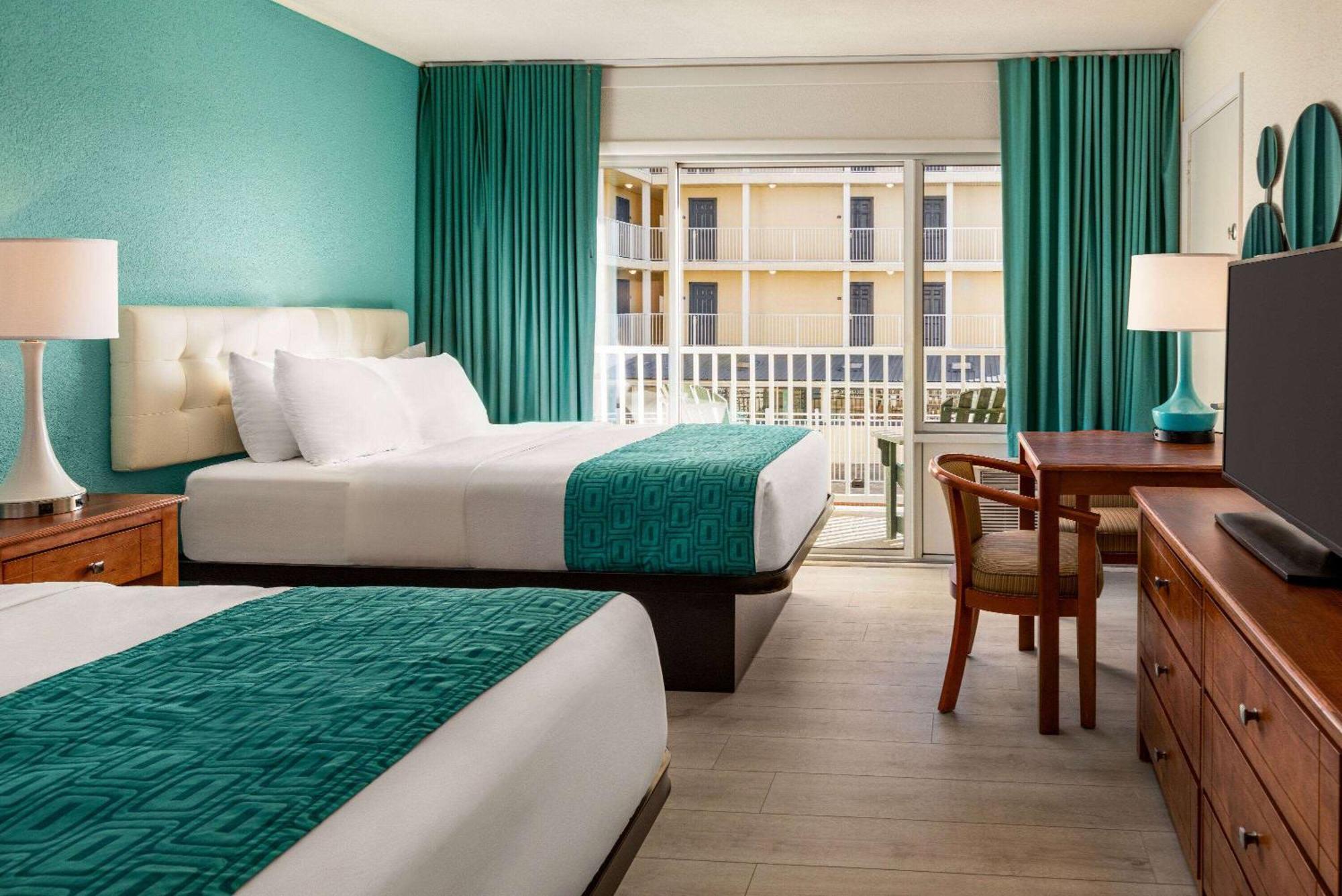 Double Room Two Double Beds Pool View Mobility Access or Non-Smoking