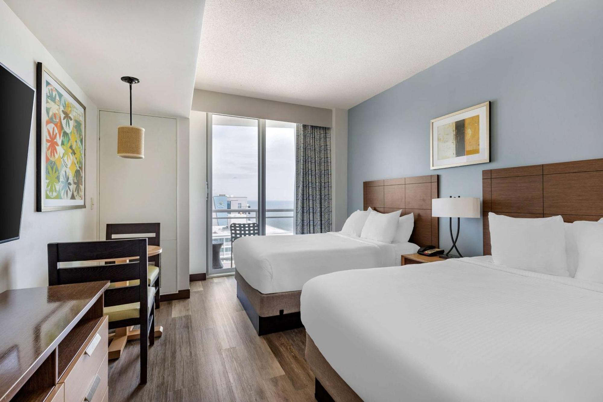 Studio Two Double Beds Kitchenette Ocean View