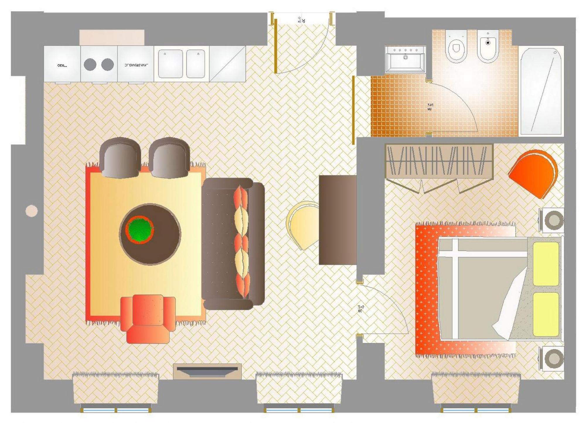 One-Bedroom Apartment Balcony