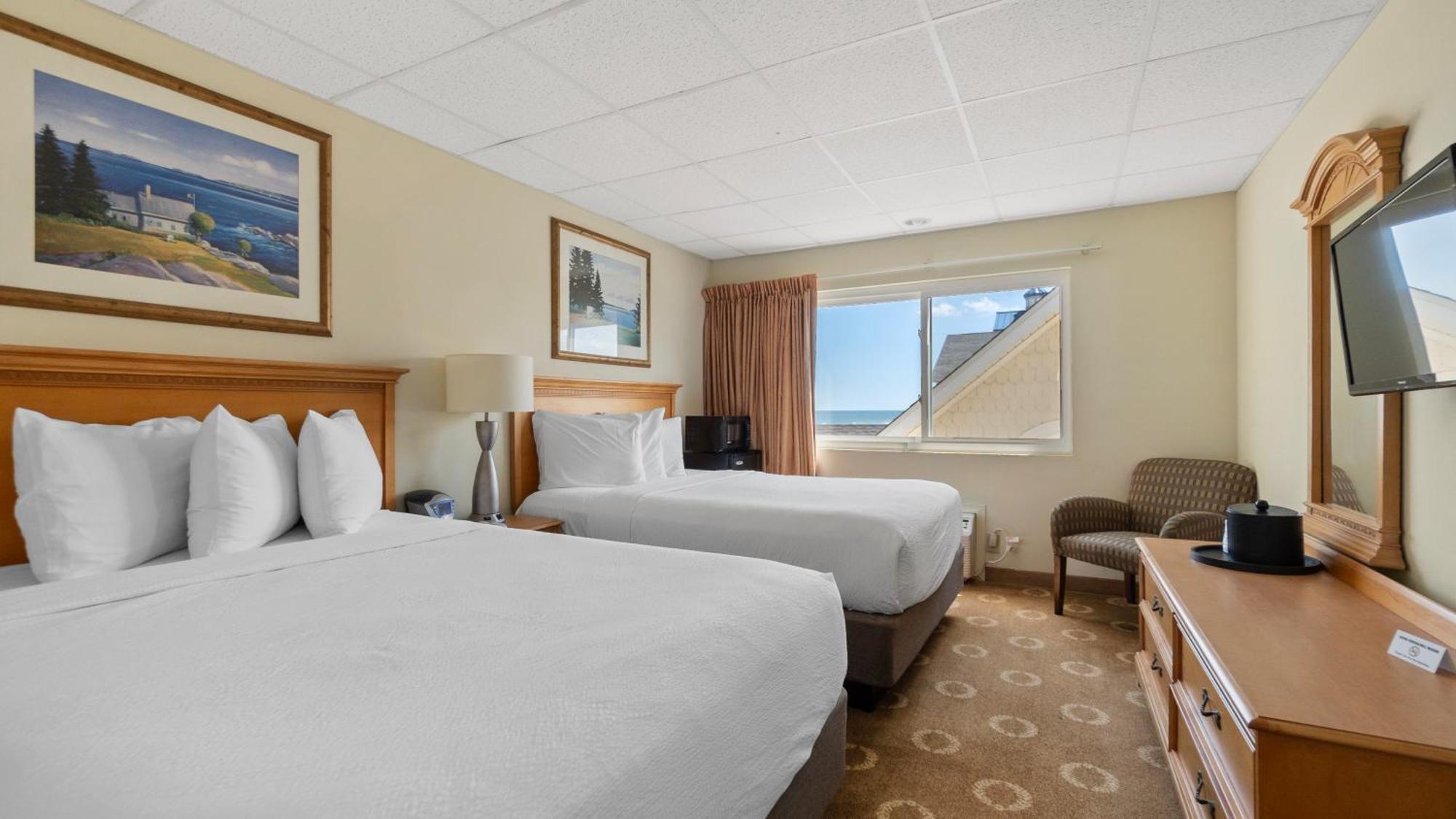 Ocean Side View Two Double Beds