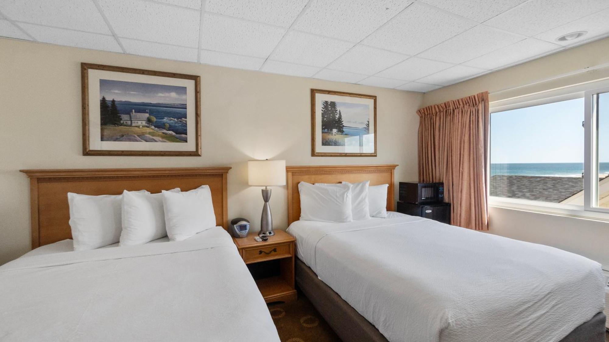 Ocean Side View Two Double Beds