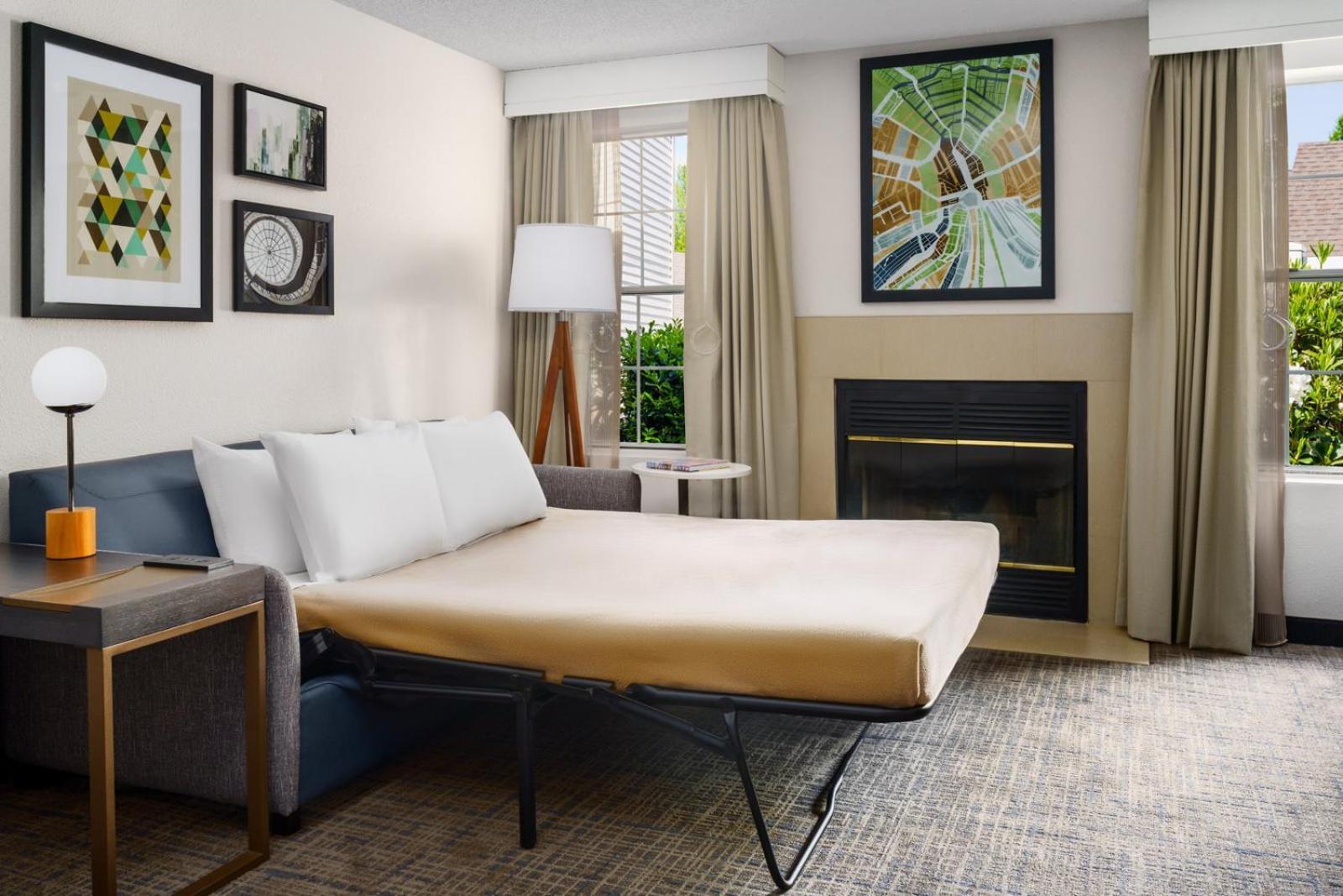 One-Bedroom Queen Suite Sofa Bed Fireplace