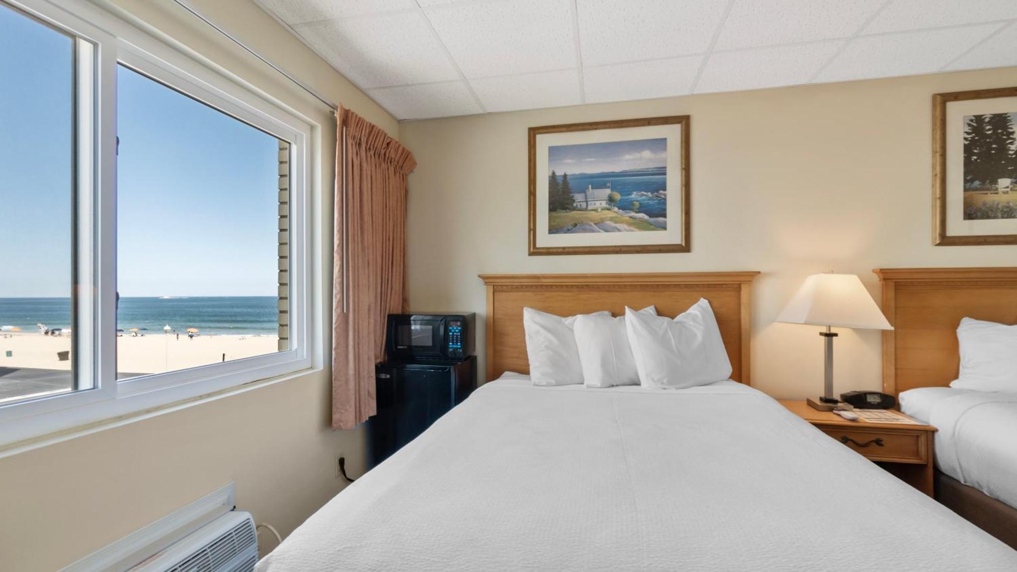 Ocean Side View Two Double Beds