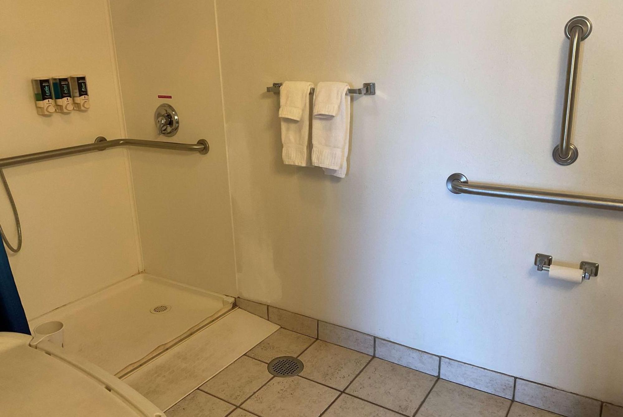 Queen Room One Queen Bed Roll Shower First Floor Mobility Accessible Non-Smoking Mobility Accessible First Floor