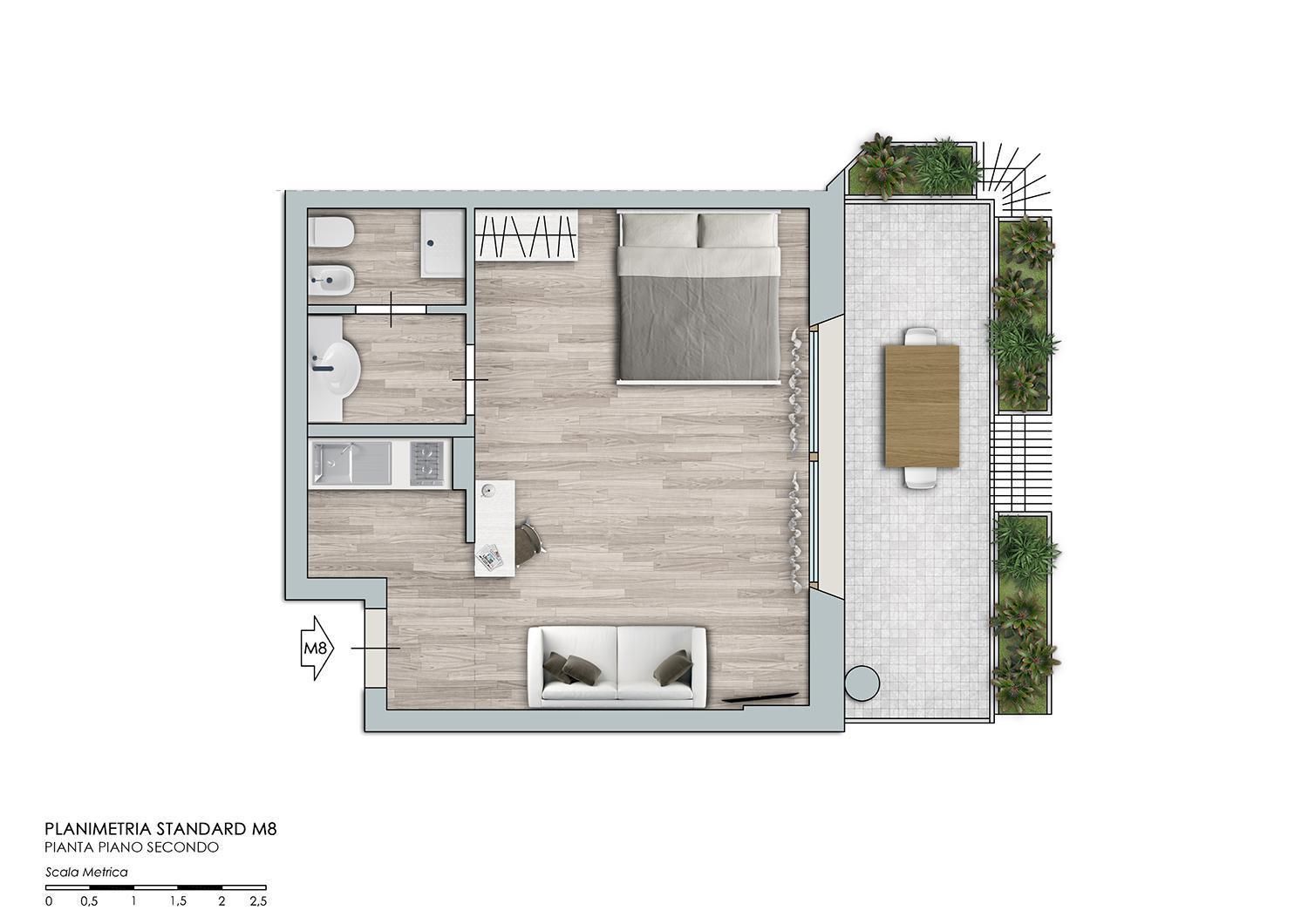 One-Bedroom Apartment A detached building located 50 metres away