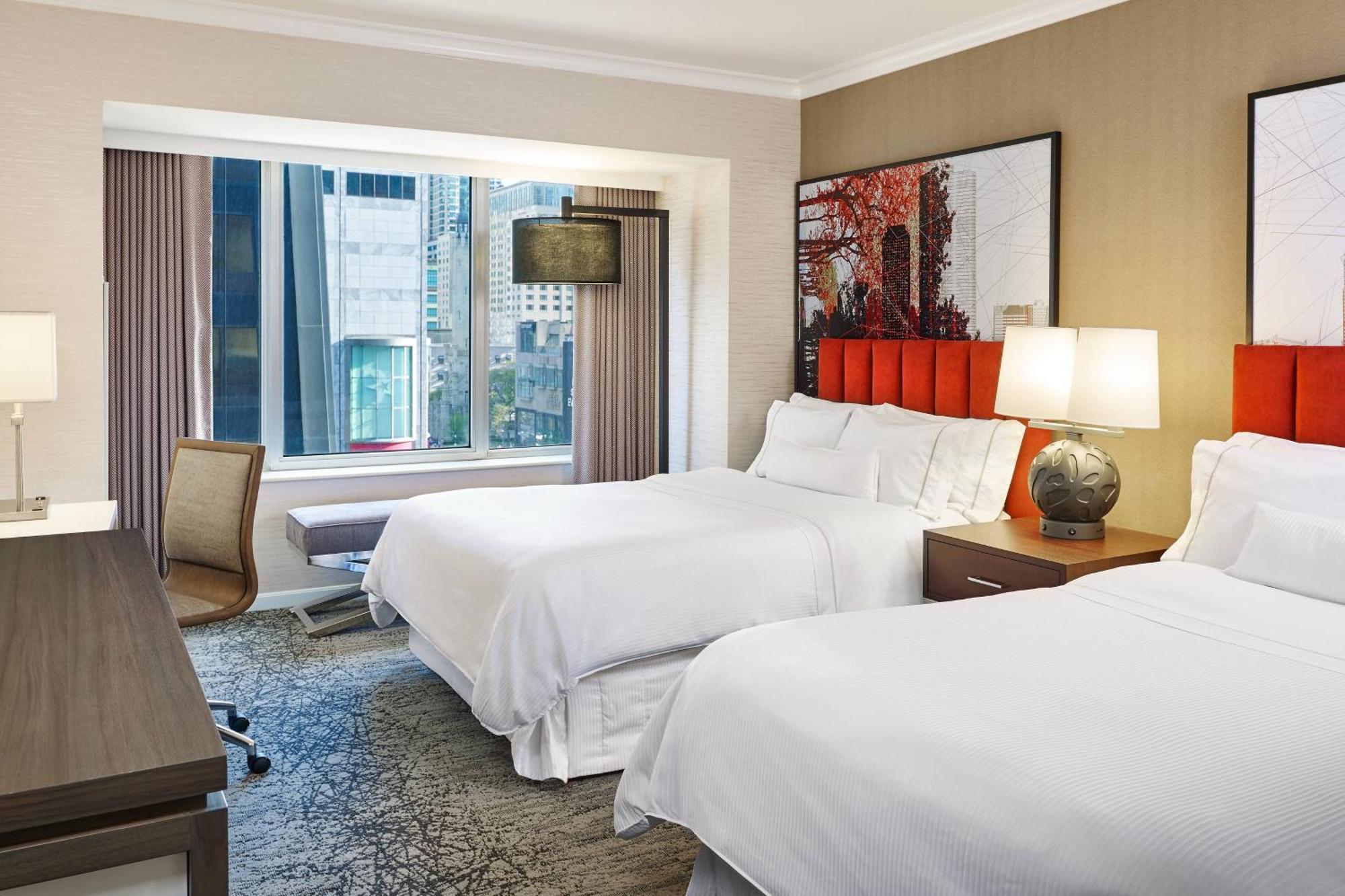 Deluxe Double Room with Two Double Beds with City View