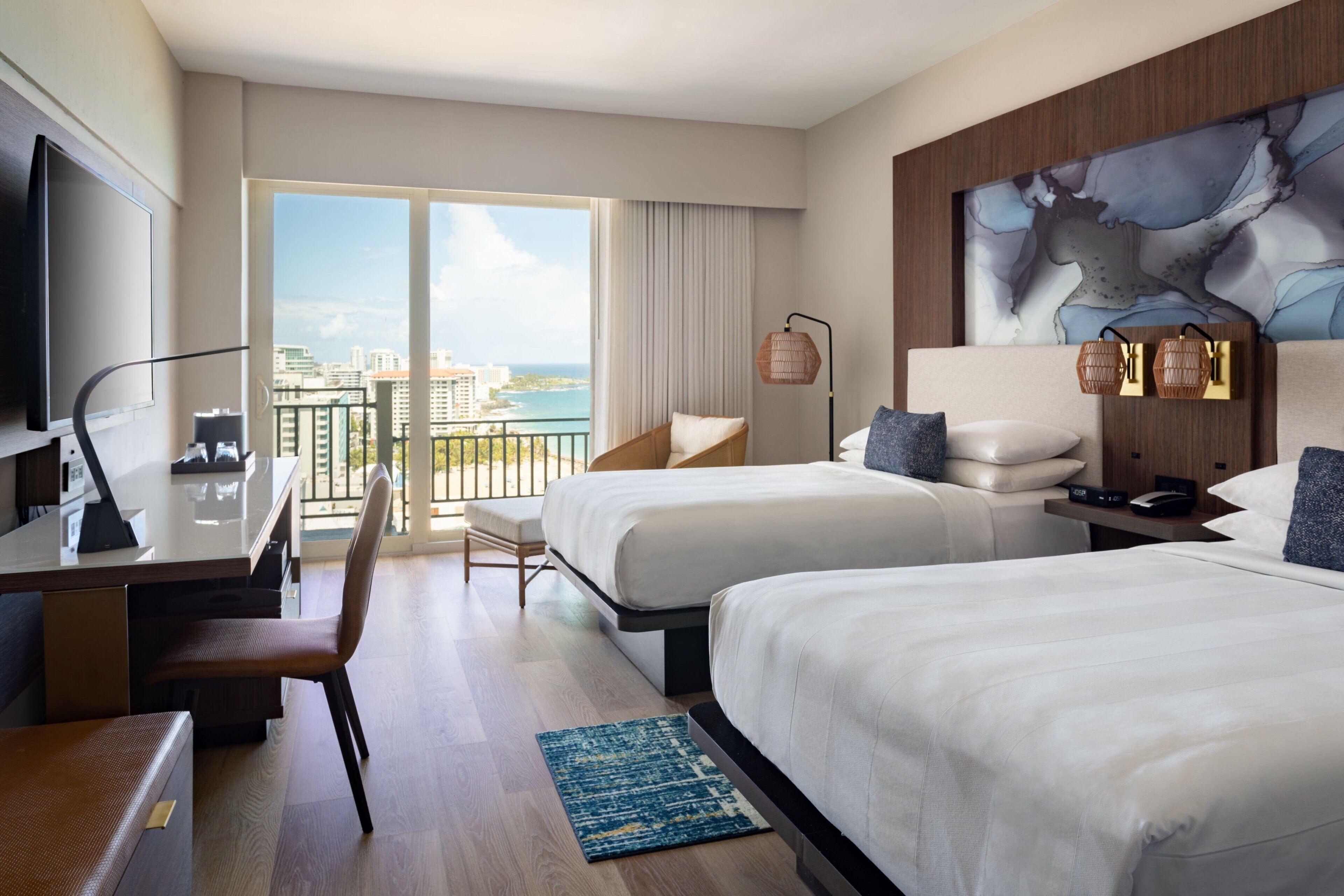 Ocean View Room Two Double Beds Balcony Tower