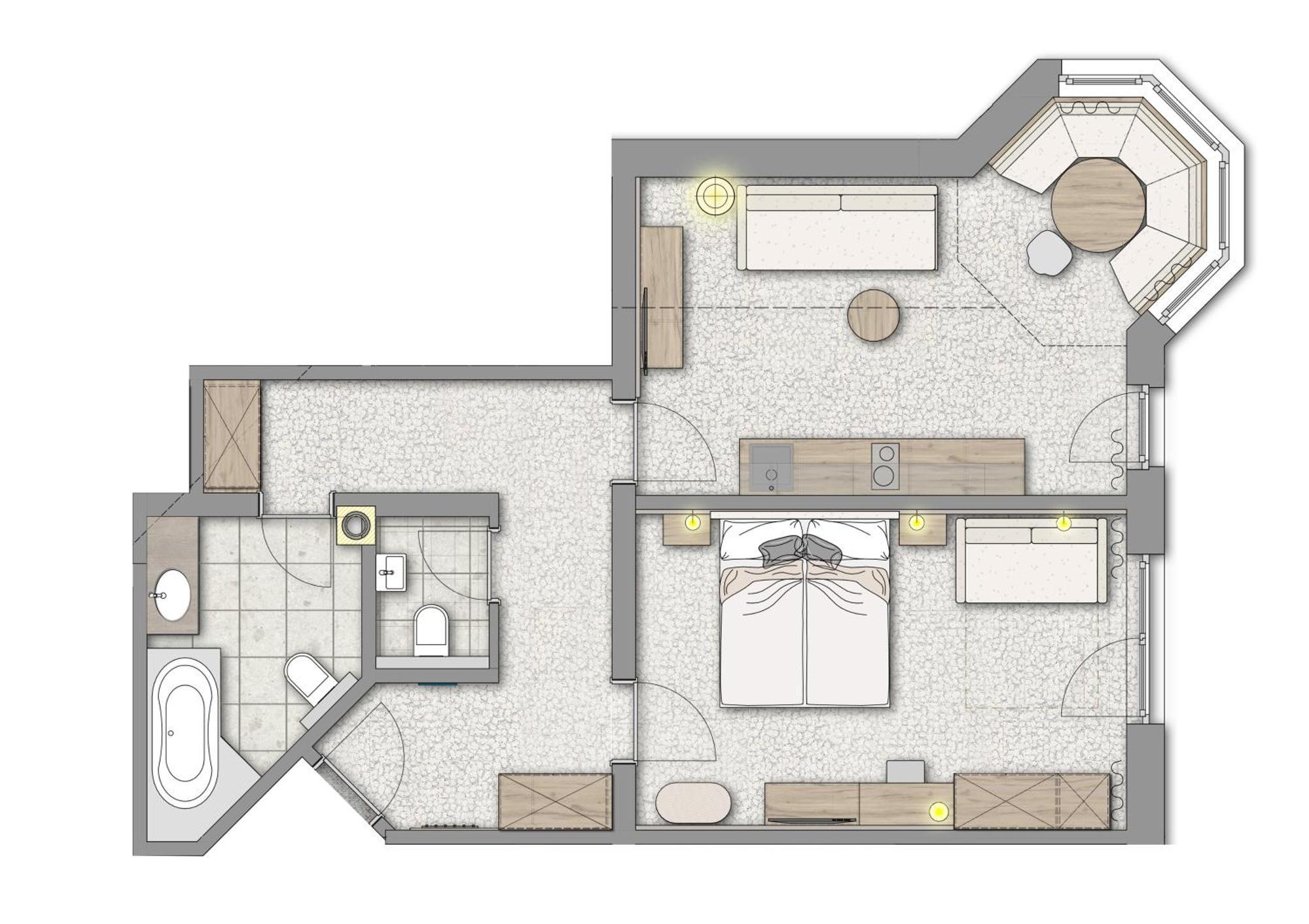 One-Bedroom Apartment Balcony