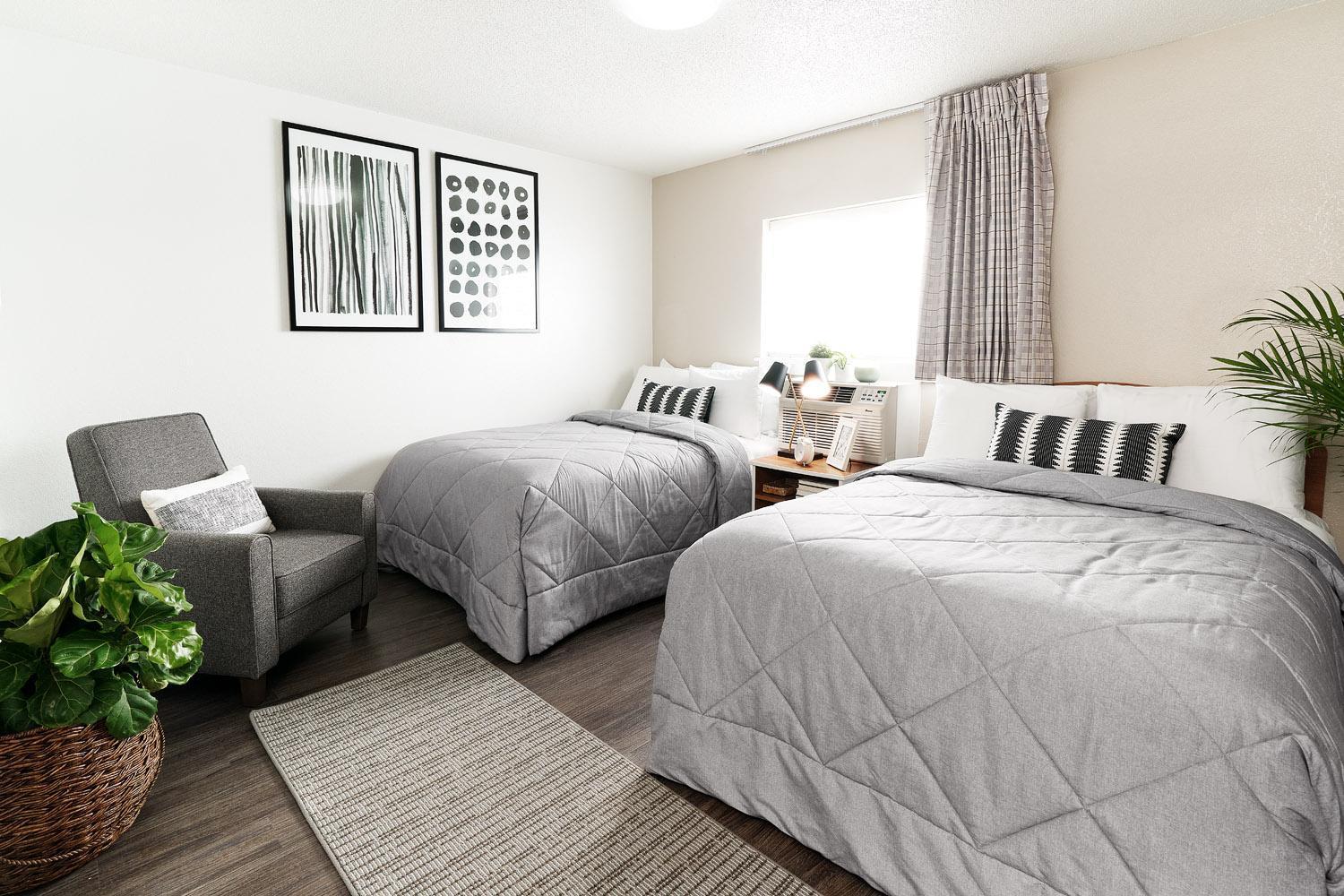 Upgraded 2 Full Bed Studio w or Kitchen