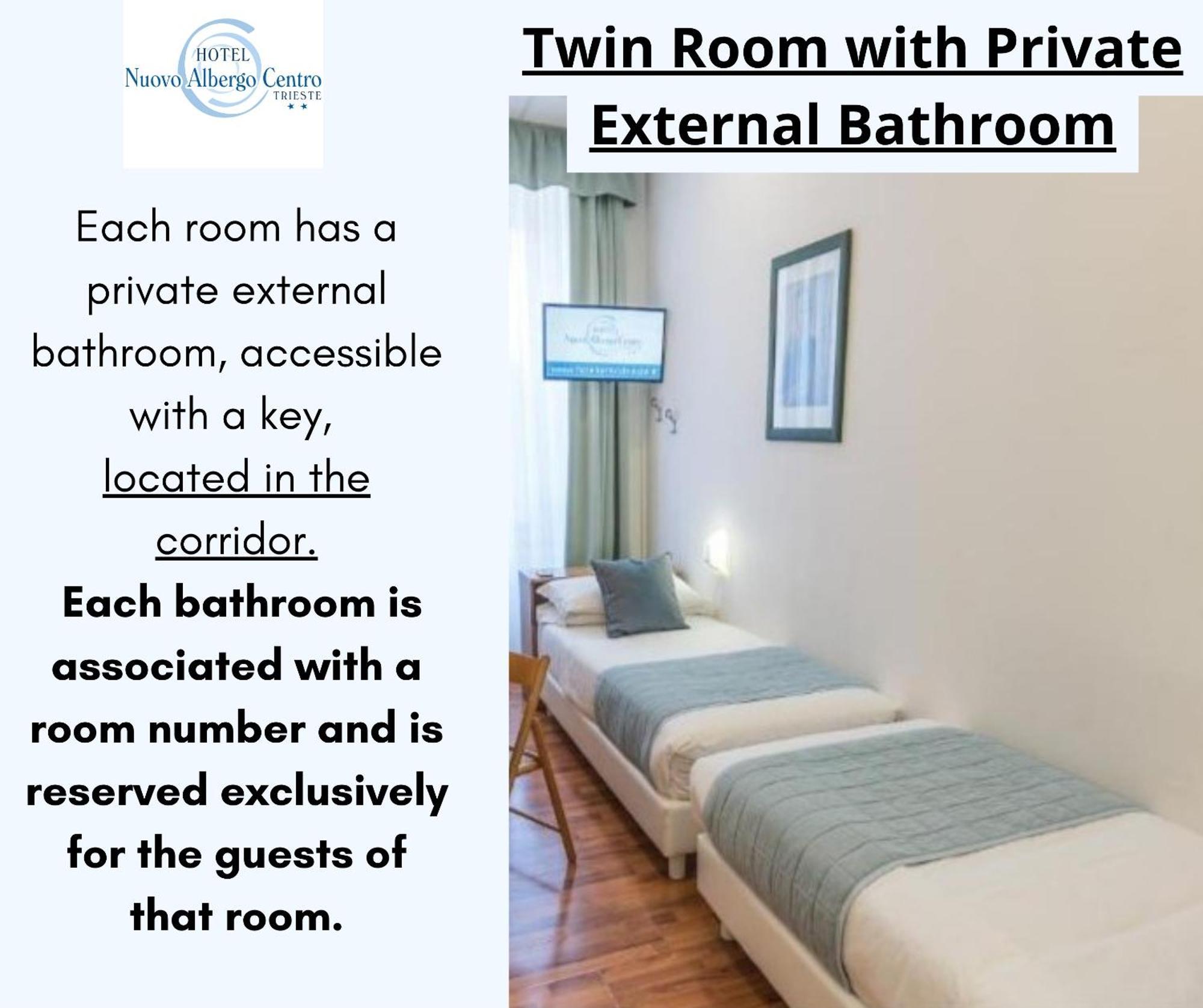Economy Twin Room Private External Bathroom