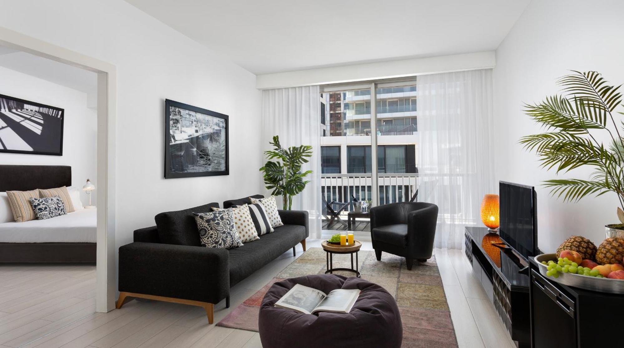 One-Bedroom Apartment Balcony & City View