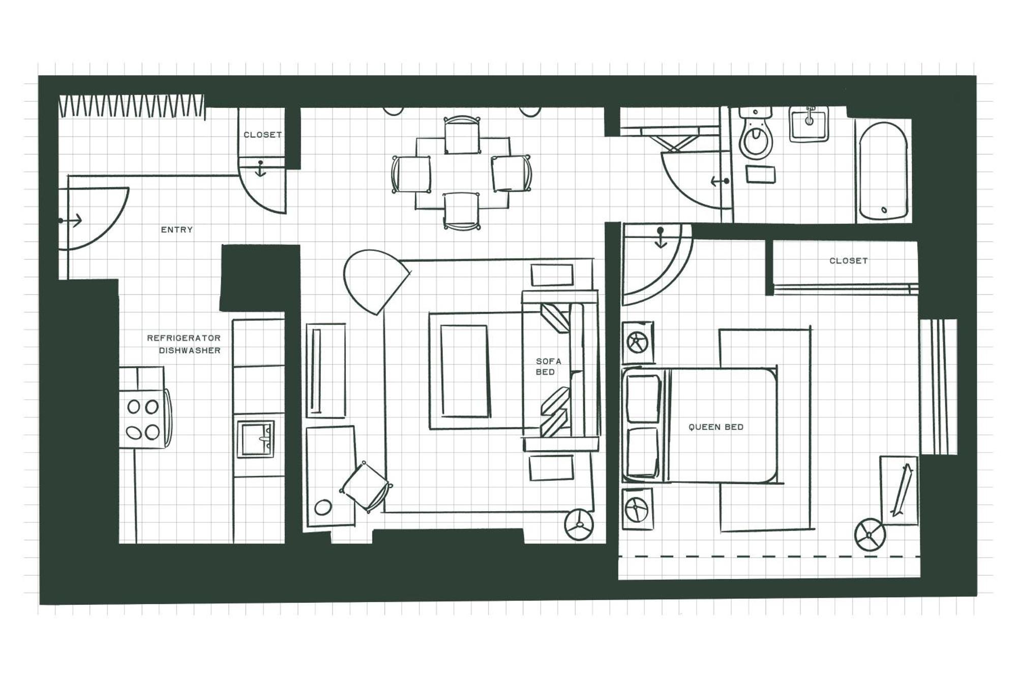 The One-Bedroom Queen Apartment