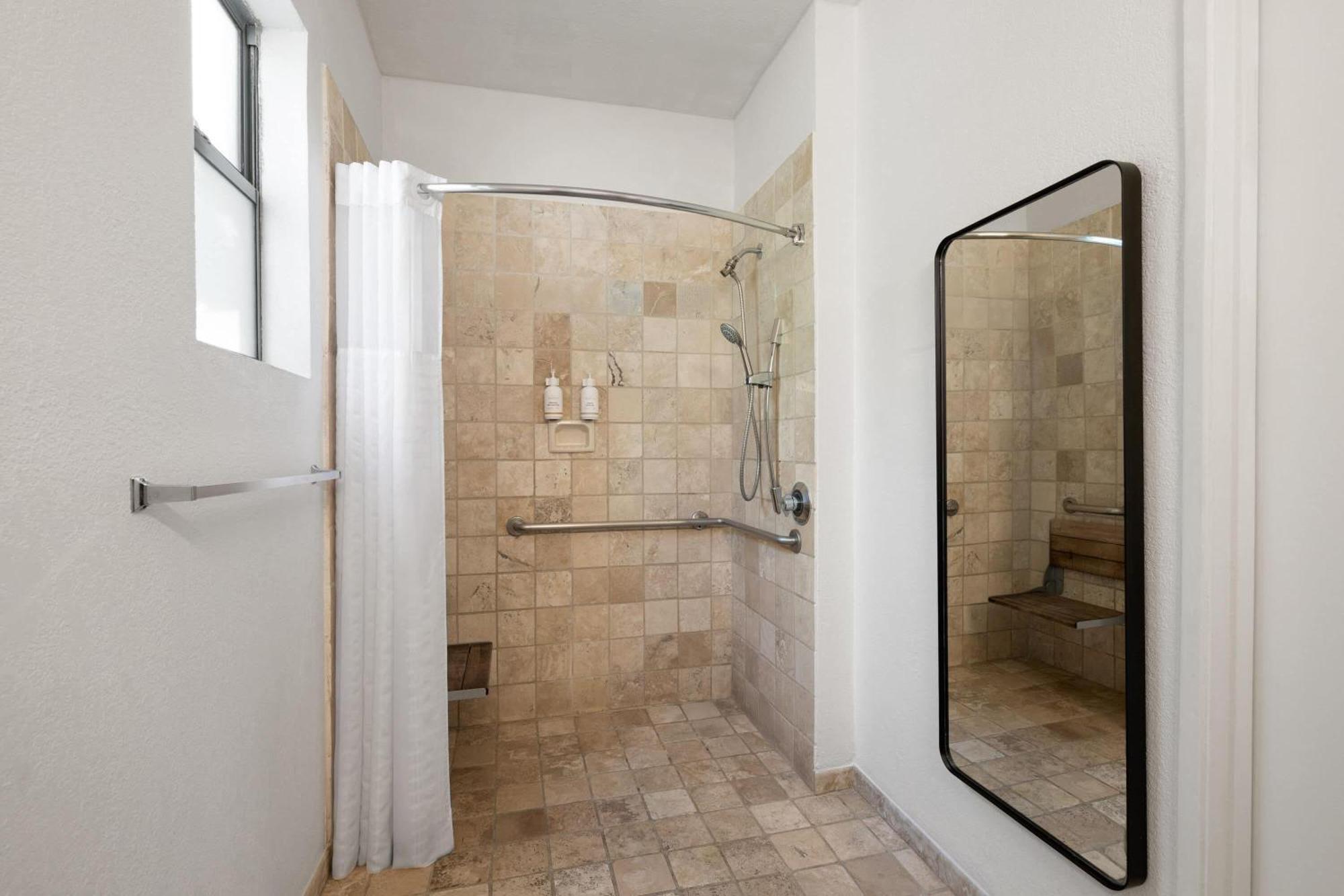Suite One King Bed Walk Shower Grab Bars Mobility Hearing Accessible or Non-Smoking