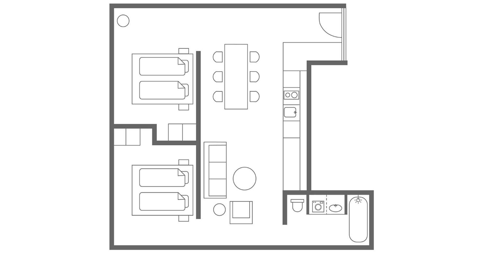 Tower Family 2-Bedroom Apartment 70m2
