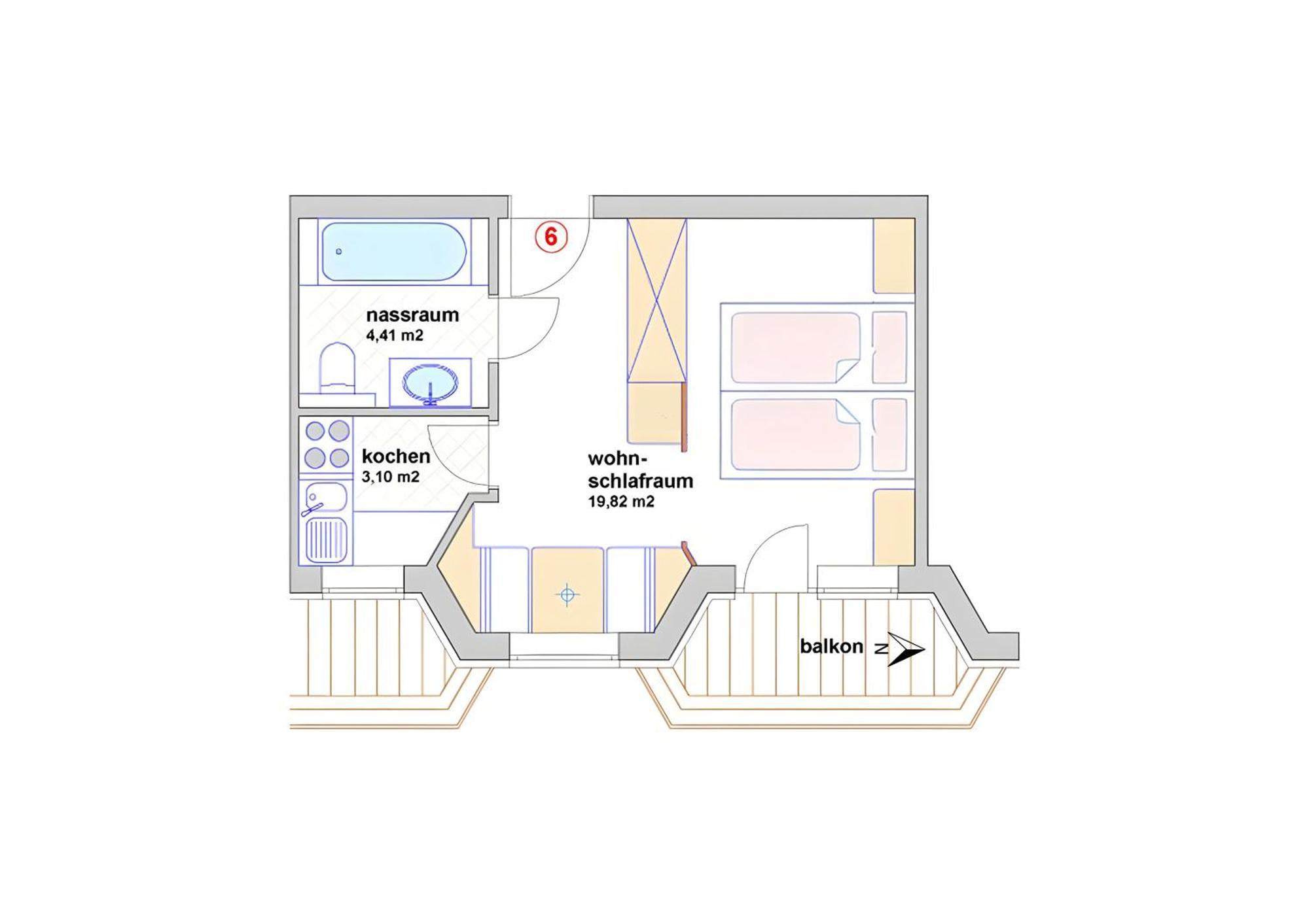 One-Bedroom Apartment Balcony