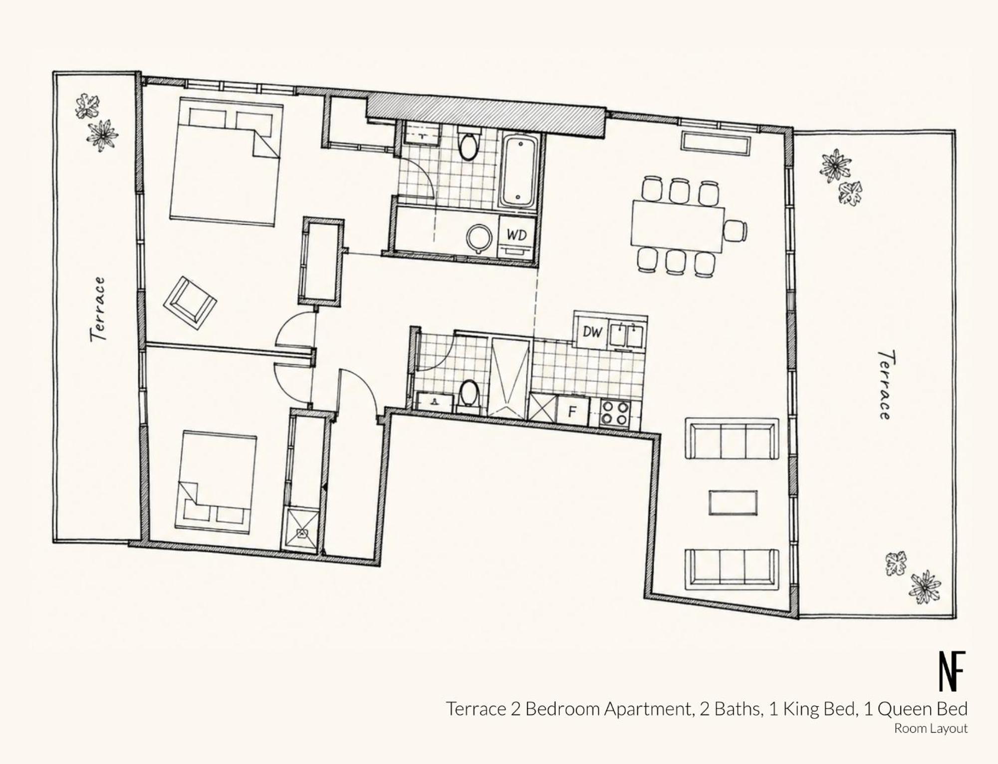 Two-Bedroom Apartment Terrace