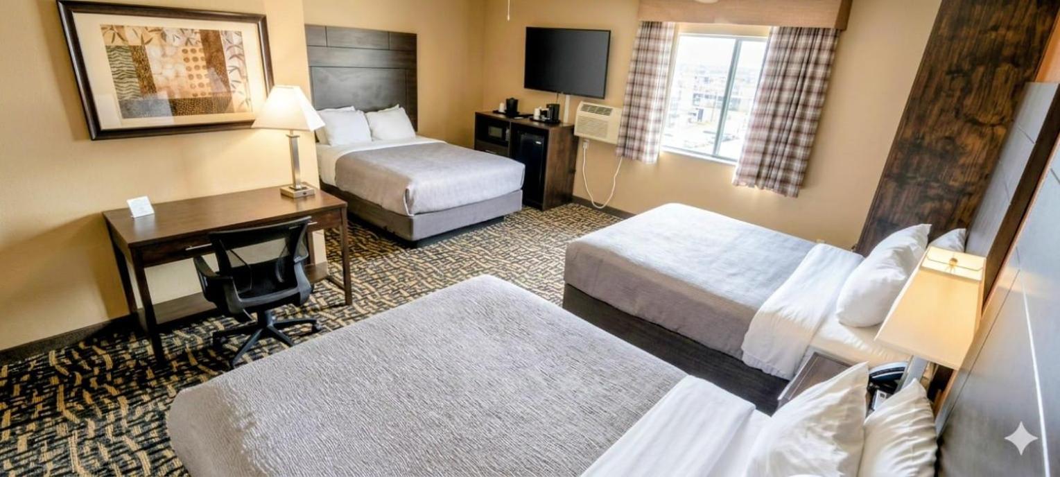 Queen Suite Three Queen Beds Non Smoking or Interior Corridor