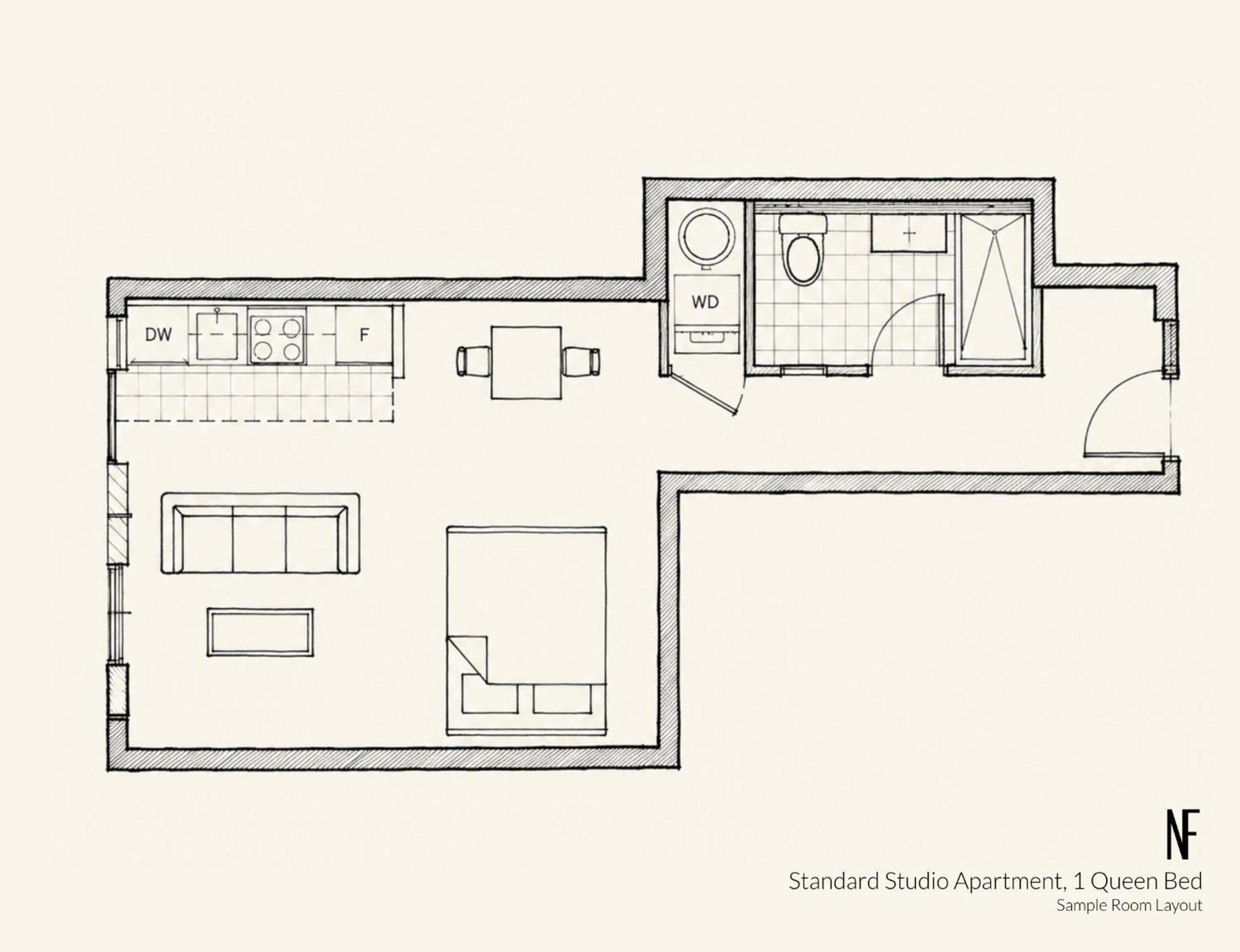 Studio Apartment Queen Bed