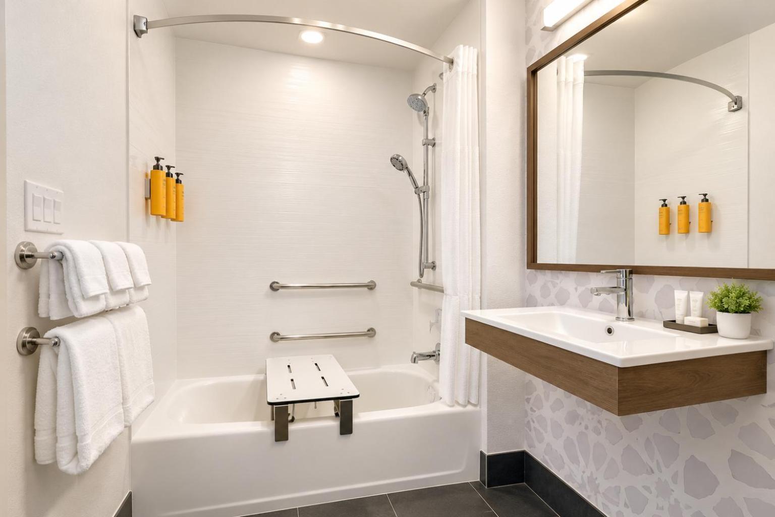 One-Bedroom Queen Suite Roll Shower Mobility Accessible