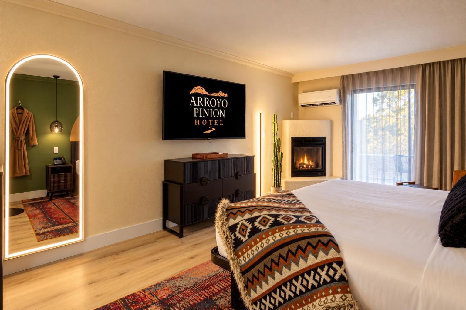 King Suite Fireplace Patio