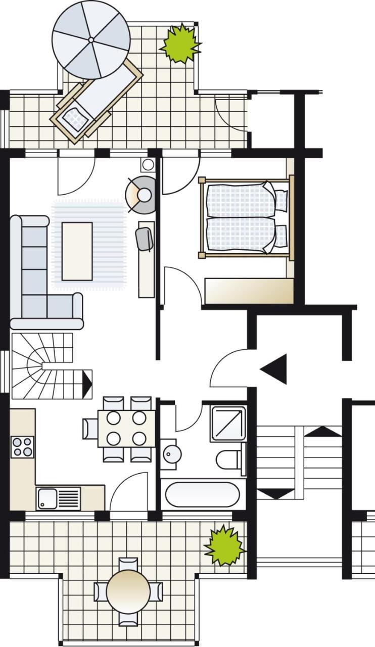 Kapitänsdeck mit offener Galerie (4 Personen)