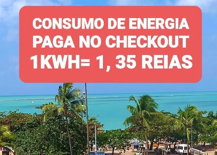 NA BEIRA MAR DE PAJUCARA- EDIF NEO- APARTAMENTO QUARTO E SALA - POSSUI VARANDA- VISTA LATERAL DO MAR-RUA JULIO PLECH FILHO 60 ESQUINA COM AVENIDA DOUTOR ANTONIO GOUVEIA - CONSUMO ELETRICO É PAGO No CKECK-OUT - 1 KWH É 1,35 REIAS