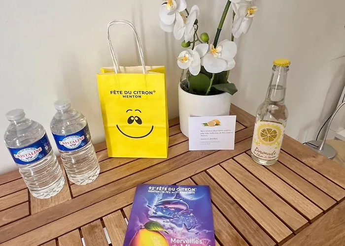 Hotel Studette de 17m2 avec parking privé gratuit Climatisation et petite cuisine à Menton